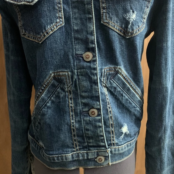 Hollister Women’s Blue Jean Jacket Sz M - Picture 4 of 12